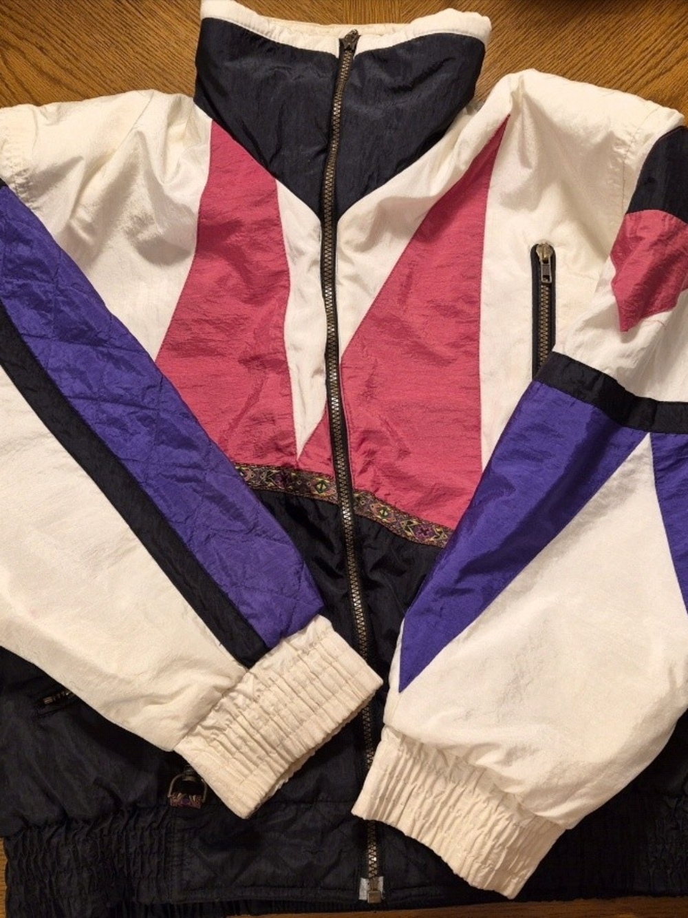 Vintage OSSI Skiwear ladies 80s/90s Colorblock Ski Jacket medium